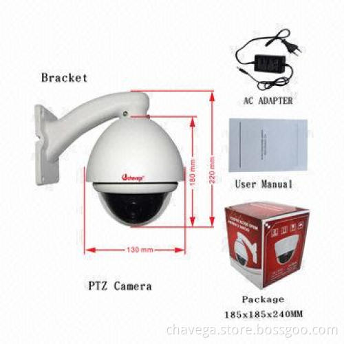 10X digital zoom high resolution 1,000TVL 4-inch PTZ high speed dome CCTV camera